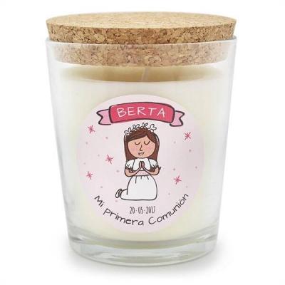 AUTOCOLLANTS DE COMMUNION RONDS PERSONNALISÉS POUR FILLE
