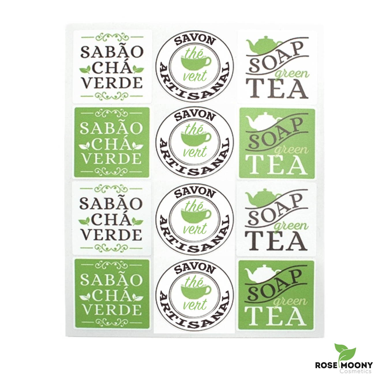 AUTOCOLLANTS DE SAVON AU THÉ VERT