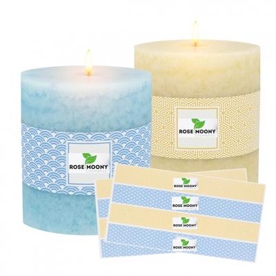 AUTOCOLLANTS RUBAN BLEU ET JAUNE POUR BOUGIES
