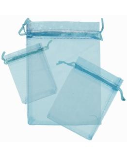 POCHETTES EN ORGANZA BLEU CLAIR