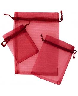 POCHETTES EN ORGANZA ROUGE
