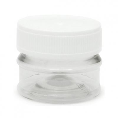 POTS TRANSPARENTS 30 ML COUVERCLE BLANC