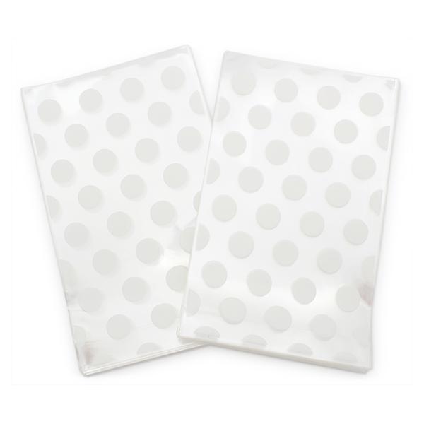 SACHET DE CELLOPHANE À POIS BLANCS