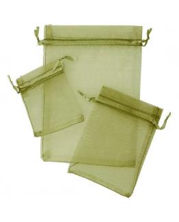 SACHETS EN ORGANZA VERT OLIVE